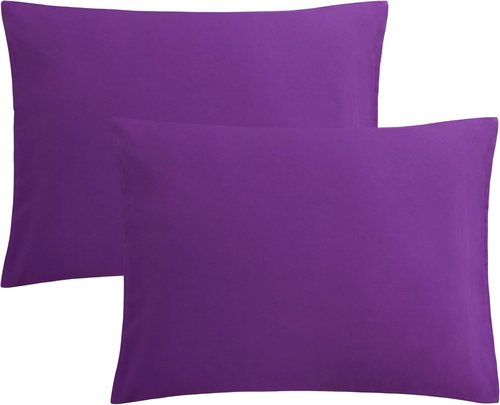 FLXXIE Pillow Cases - Soft Microfiber Standard Size Pillow Covers | Wrinkle & Stain Resistant, 2-Piece Set, 20x26, Purple