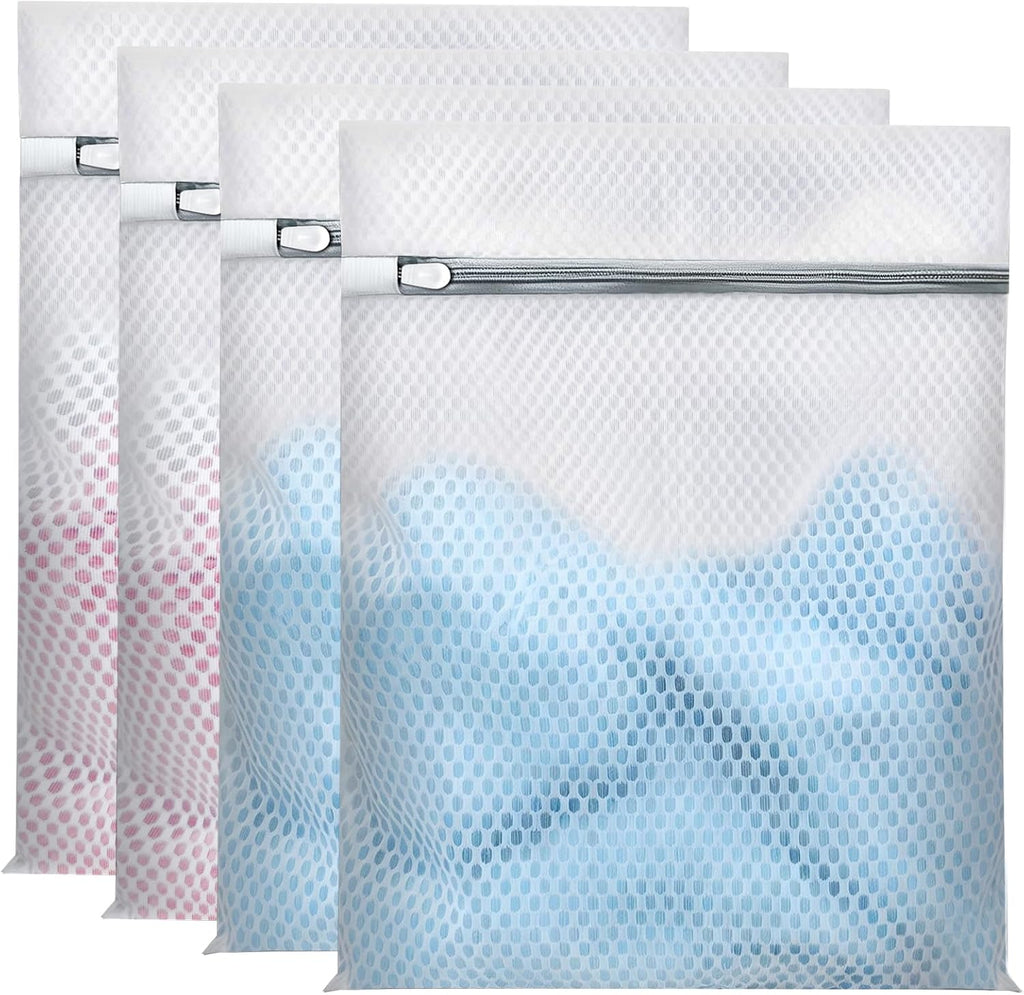 Mesh Laundry Bags by [Brand Name] - Extra Durable Wash Bags for Delicates | 12 x 16 in, 4-Pack