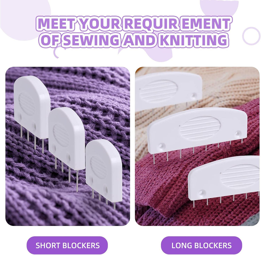 Skiennix Knit Blockers & Pins Kit - 20Pcs for Perfectly Blocking Knitting, Crochet & Lace Projects
