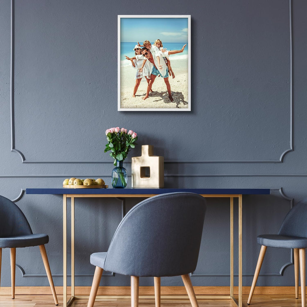 Wall26 Custom Framed Poster - Stylish Canvas Wall Art for Living Room or Bedroom | 12"x16" White