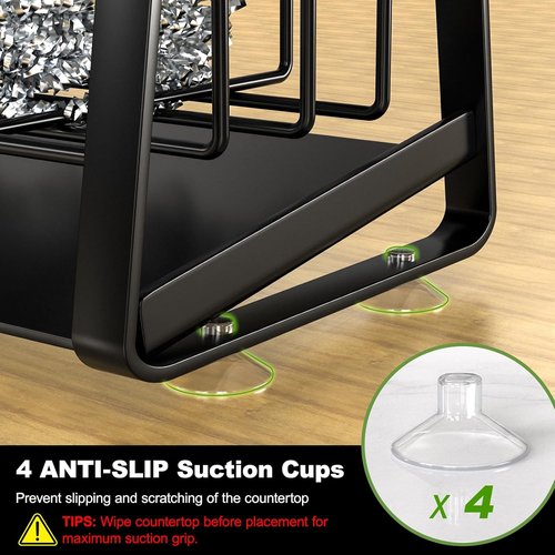 Housolution Kitchen Sink Caddy Organizer - 2-Tier Sponge Holder with Flexible Brush Slot & Rustproof Design