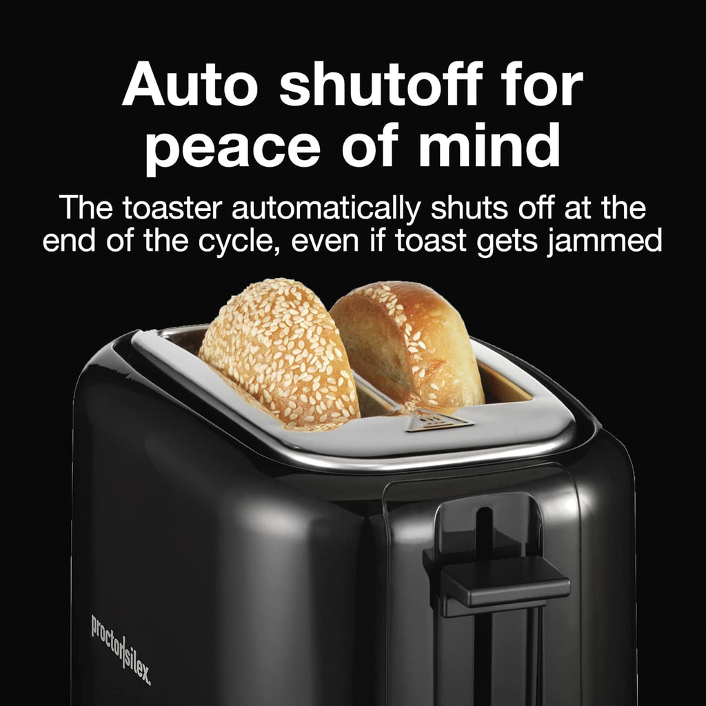 Proctor Silex 2-Slice Toaster - Extra Wide Slots for Bagels, Cool-Touch Walls, Black
