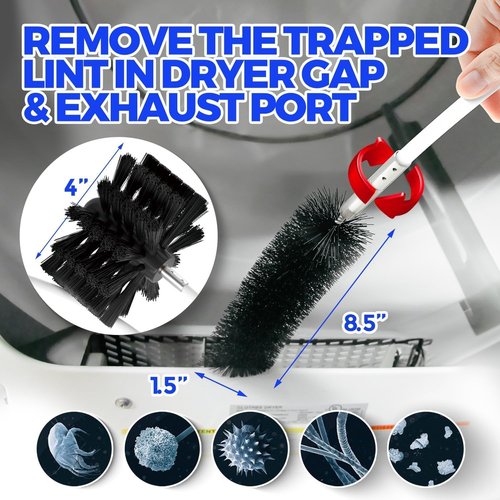 Holikme 25 Feet Dryer Vent Cleaner Kit - Flexible Lint Brush with Drill Attachment for Easy Cleaning