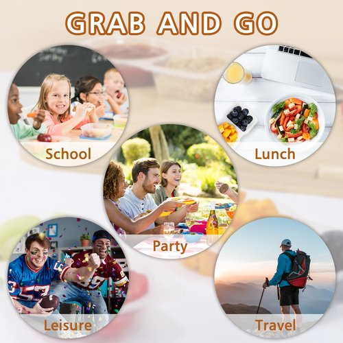 SINTENILL 40 Sets Reusable Snack Containers With Lids, Double Compartment Snack Pack Containers, Portion Control, Meal Prep, Ideal For On-The-Go Mini Sauce Boxes & Lunchable Snack Packs For Kids