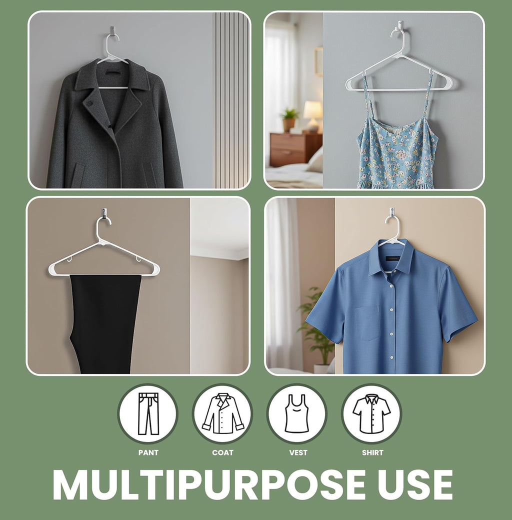 Utopia Home Plastic Hangers - Durable Space-Saving Closet Organizers - 50 Pack in White for Shirts, Pants & Coats