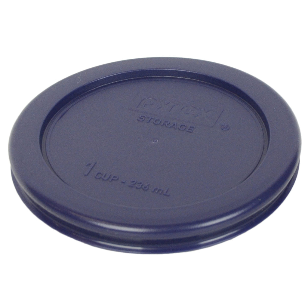 Pyrex 7202 1-Cup Glass Bowl & 7202-PC Dark Blue Lid (4-Pack) - Made in USA