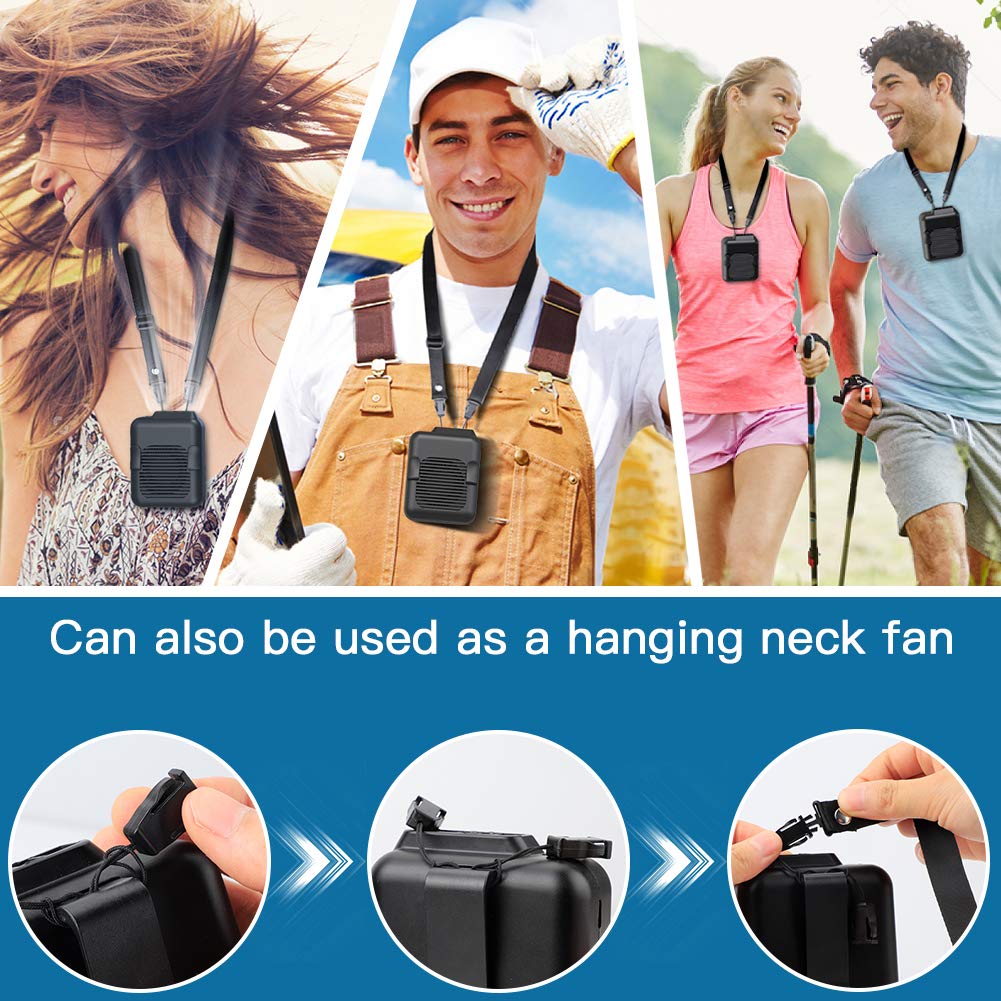 Koonie Portable Waist Belt Cooling Fan Rechargeable, 23h Use Time, 5100RPM Strong Airflow with 3 Speed Levels, Personal Under Shirt Fan for Men,Hands-free Clip on Pants Fan for Outdoor Working,Jobsite