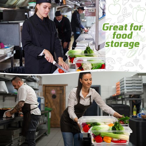 LOYIM 2 Pack 3.5 Gallon Polycarbonate Food Storage Box Commercial Products Food/Tote Box Storage Container with Lid Plastic, Clear, for Restaurant/Kitchen/Cafeteria