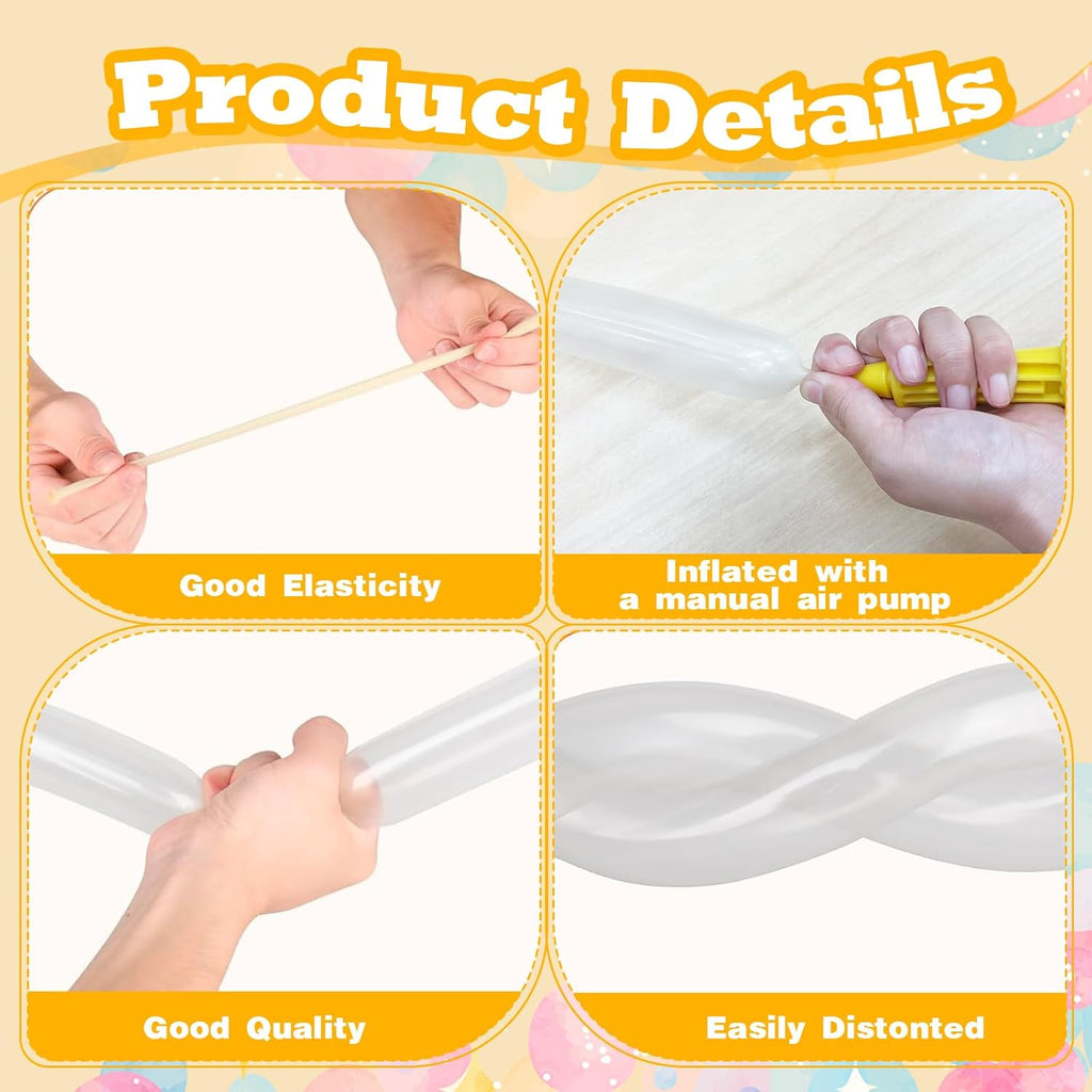 Skiennix 100 Pcs Clear 260 Balloons - Perfect for Christmas, Birthday & Wedding Decorations