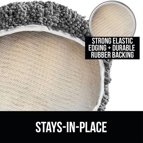 Gorilla Grip Chenille Bath Rug & Toilet Lid Cover Set - Gray | Machine Washable, 24x17 & 17.5x15