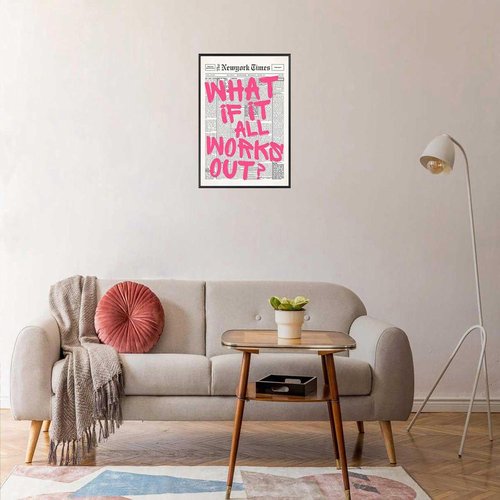 Drimiler Retro Newspaper Poster - Positive Affirming Quote Canvas Wall Art | 8x12in Framed Decor