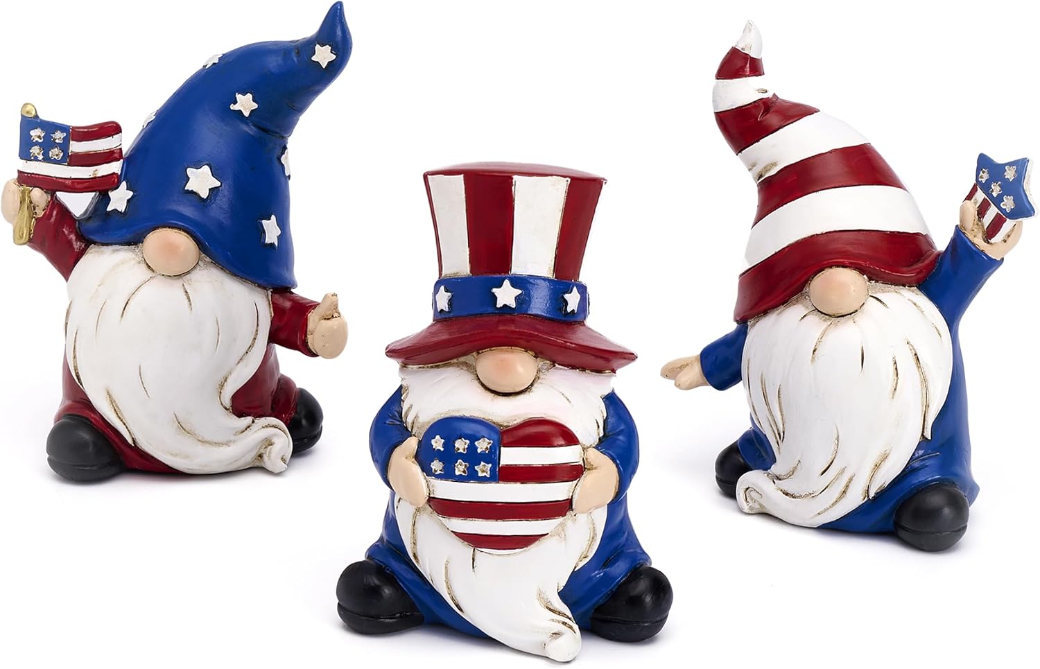 Valery Madelyn 4th of July Gnomes | Medium 3-Piece Patriotic USA Decorations for Home Decor