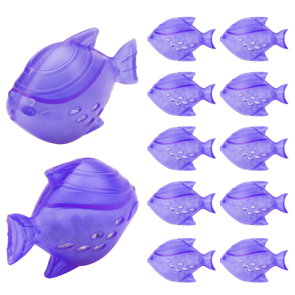 Funmit Humidifier Cleaning Fish, 12 Pack Humidifier Cleaner for Humidifiers and Fish Tanks, Purifies Water, Prevents Hard Water Build-Up, Reduces Scale, Purple