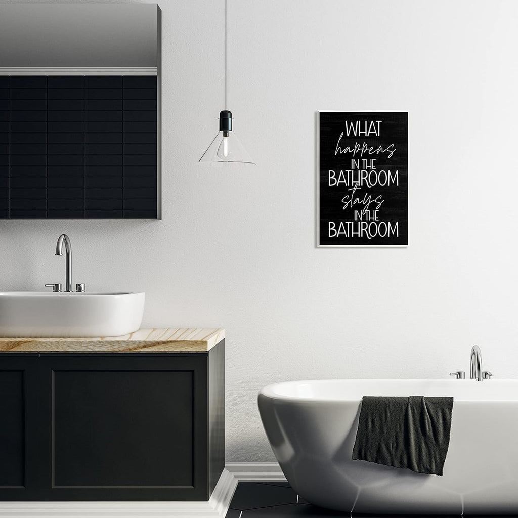 Stupell Industries Bathroom Wall Art - Charming Wood Decor by Lil' Rue | Perfect for Home Decor