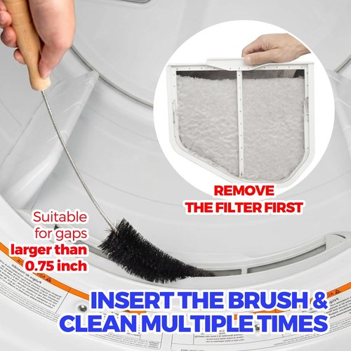 Holikme Dryer Vent Cleaner Kit - 3-Piece Lint Brush Set for Effective Home Cleaning | Stainless Steel