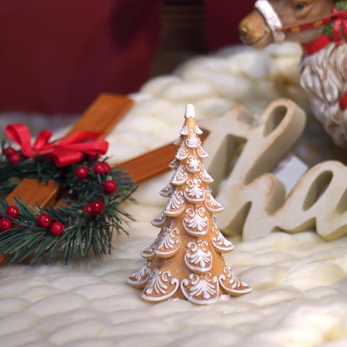 Cynkeyee Gingerbread Christmas Decorations - Collectible Tree Figurines | Festive Table Centerpiece 3.5x3x5.5 Inch