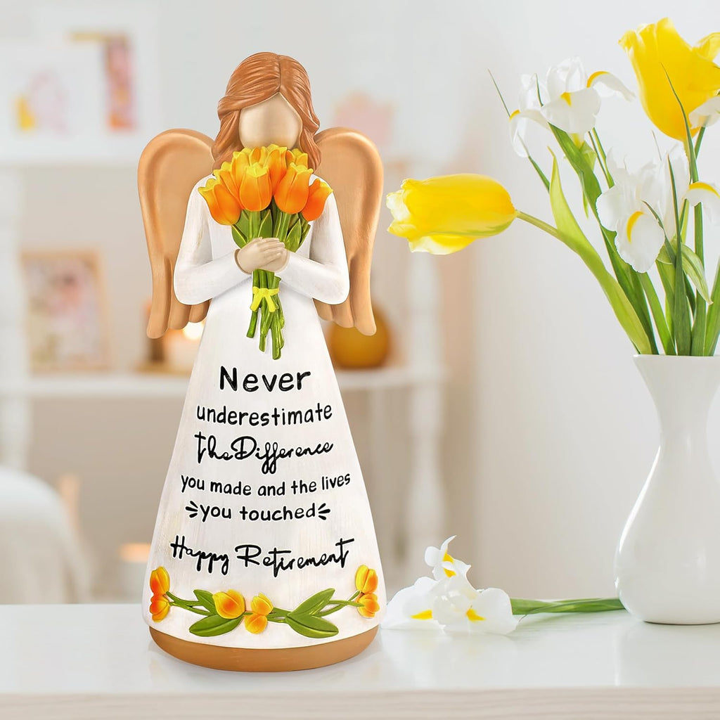 Regine Switzerland Hand-Painted Angel Figurine - Thoughtful Retirement Gift for Women | Perfect for Coworkers and Friends