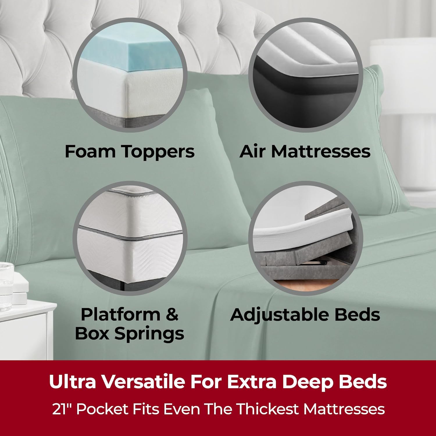 Mellanni Extra Deep Twin Sheets - Hotel Luxury Ultra Soft Cooling Bedding - Wrinkle & Stain Resistant (Twin, Emerald Green)