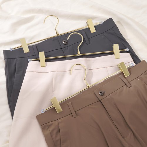 16-Pack Gold Pants Hanger, Adjustable Women's Skirt Hanger, Jeans Hanger Pants Hanger, Heavy Duty Space Saving Shorts Hanger ，uitable for Jeans, Shorts, Underwear, Sports Bras
