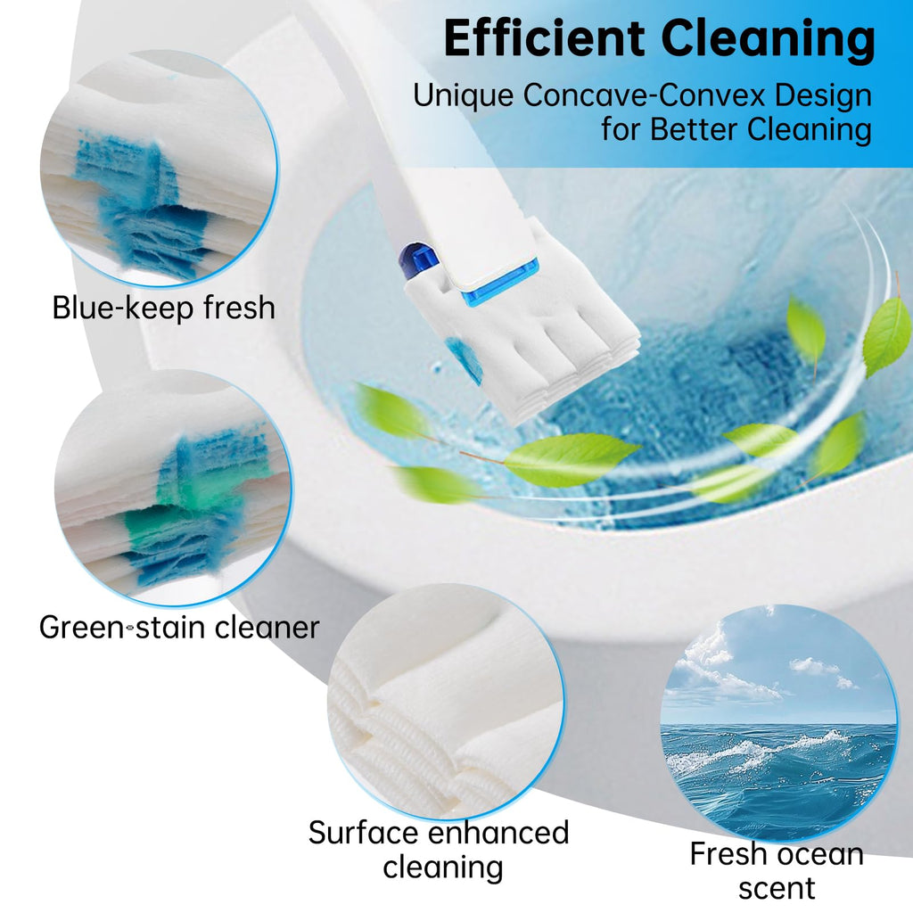 24 Pack Flushable Refills Compatible with Scrubbing Bubbles Toilet Bowl Brush, Disposable Cleaner Refills Pads for Scrubbing Bubbles Toilet Wand, Toilet Brush Refill Accessories (Only Pads)