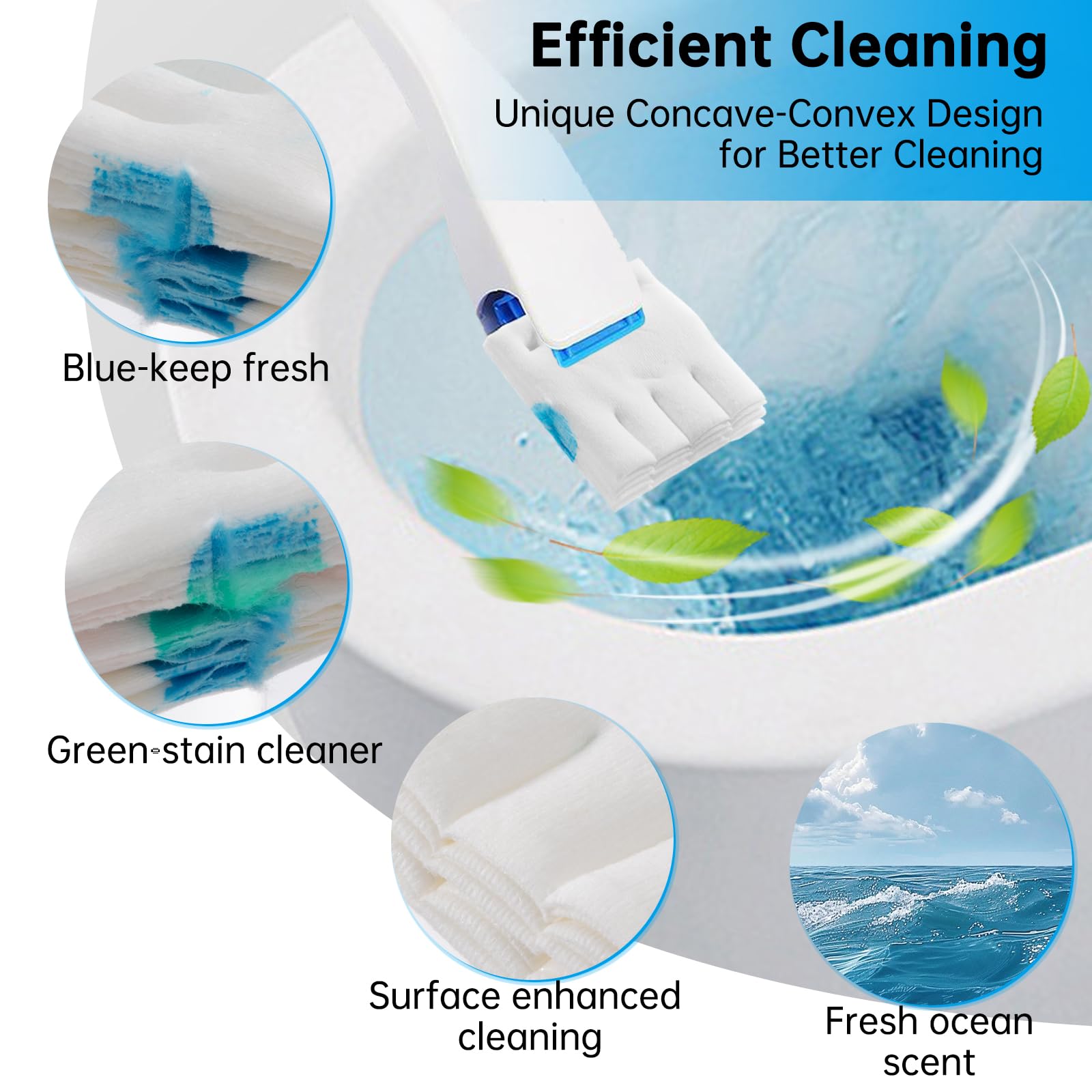 24 Pack Flushable Refills Compatible with Scrubbing Bubbles Toilet Bowl Brush, Disposable Cleaner Refills Pads for Scrubbing Bubbles Toilet Wand, Toilet Brush Refill Accessories (Only Pads)