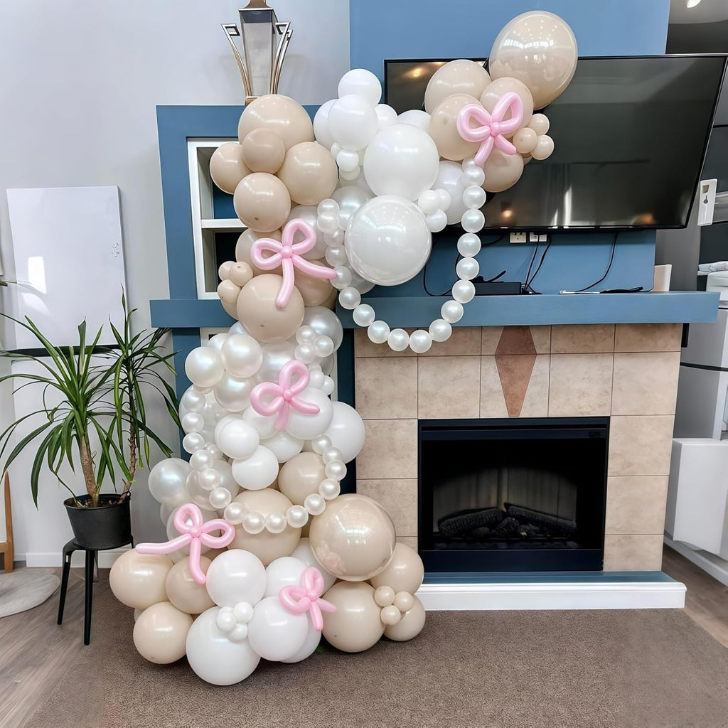 Pearl White Linking Balloons - 100PCS 6 Inch Quick Link Balloons for Wedding & Party Decorations