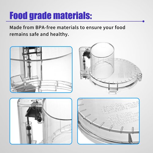 4 Locking Tabs DFP-14NWBCT1 Clear Food Processor Work Bowl Cover Compatible with Cuisinart Tritan Only fits Bowl DLC-005AGTXT1 Fits Model DFP-14, NOTE:This New Lid Only Fits WorkBowl with 4 Tabs