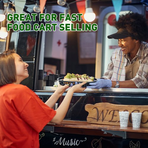 Mimorou 100 Pcs Fast Food Baskets 10.5 x 7 Inch Restaurant Tray Black Plastic Serving Baskets for Deli Serving, Chicken, Burgers, Picnics, Parties