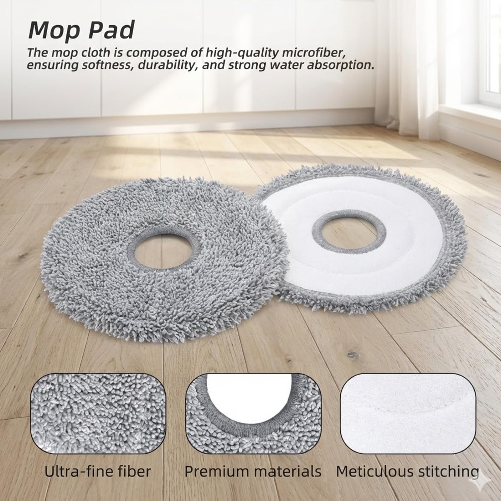 Replacement Parts Compatible for Dreame L10s Ultra / L10 Ultra Robot Vacuum Accessories, 1 Main Rubber Brush, 4 Microfiber Mop Pads, 4 Washable Filters, 2 Dust Bags, 4 Side Brushes, 1 Cleaning Brush
