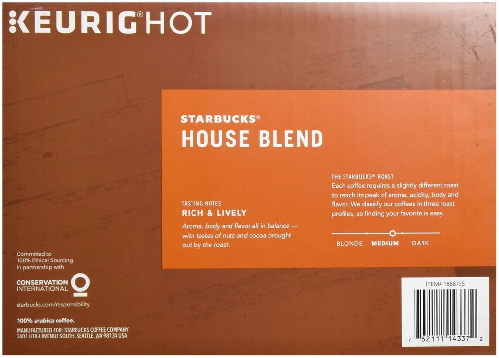 Starbucks House Blend Coffee Pods - Rich Flavor, 72 Count | Perfect for Home Brewing