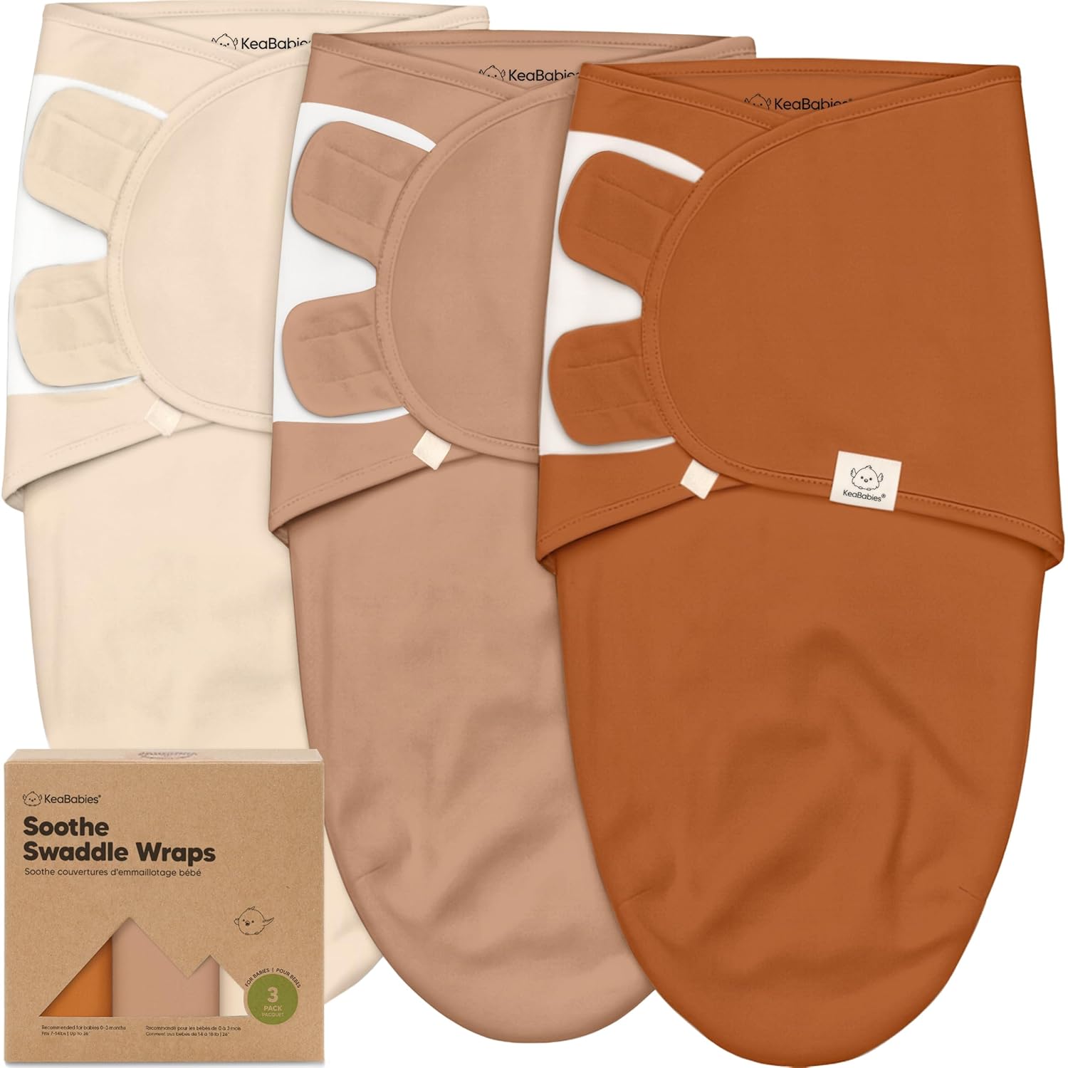 Organic Baby Swaddle Sleep Sacks by [Brand Name] - Soft & Snug for Newborns 0-3 Months | 3-Pack in Terracotta