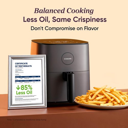 COSORI Air Fryer Pro - Compact 5QT with Ceramic Coating & 7 Presets | Easy Clean, 450℉, Gray
