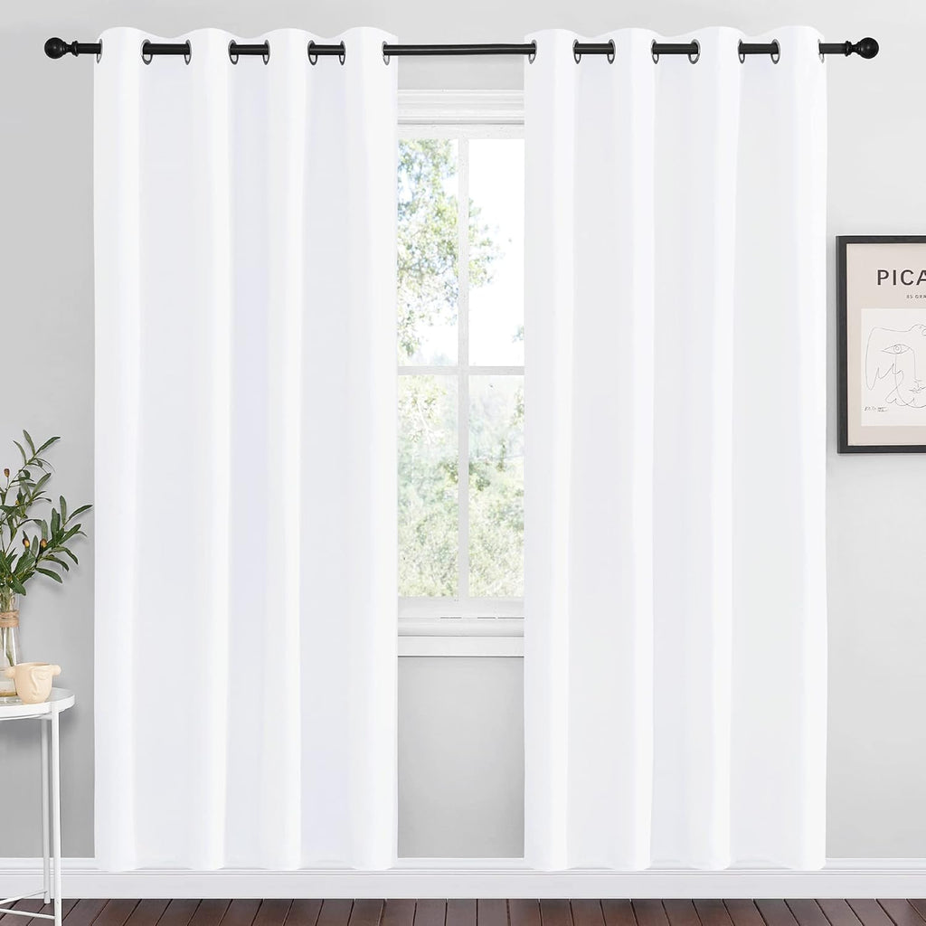 NICETOWN White Room Darkening Draperies - Energy Saving Grommet Top Curtains, 55x78 Inch (Set of 2)