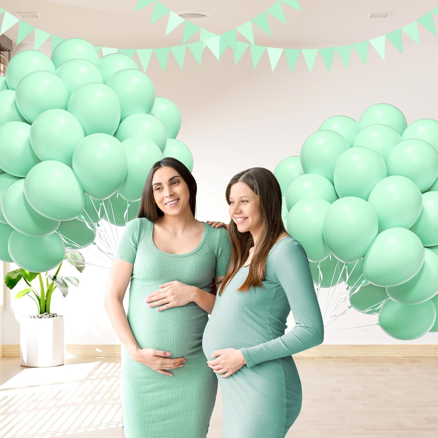 Mint Green Balloons - 12-Inch Latex Balloons | 50-Pack for Wedding, Baby Shower & Birthday Decor