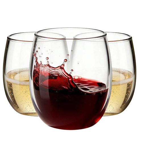 24 Pack 12oz Plastic Stemless Wine Glasses, Disposable Clear Wine Cups - Shatterproof, Unbreakable & BPA-Free, Recyclable Drinkware for Wedding Reception, Birthday Party, New Year, Holidays & Events