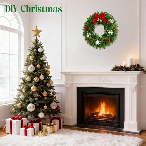 Boxwood Wreaths - 20'' Artificial Spring & Summer Decor - All Seasons for Front Door & Weddings