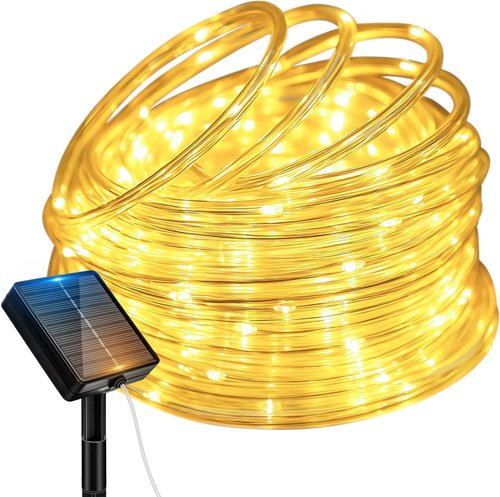 Btfarm Solar Rope Lights - 120 LED 46FT Waterproof Outdoor String Lights | 8 Lighting Modes for Garden, Patio & Christmas Decor