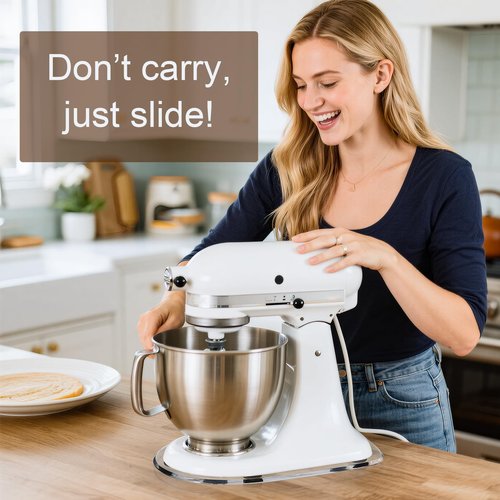 Baemin Thickened Acrylic Mixer Slider (Compatible with KitchenAid Mixer) (Slider for 4.5-5QT Stand Mixer) (Mixers Accessories) Sturdy Heavy-Duty Mixer Slider, Clear