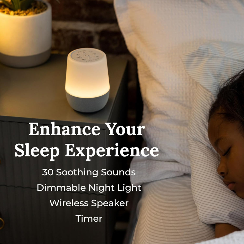 Yogasleep Duet White Noise Machine - Bluetooth Sound & Night Light for Sleep Aid | 30 Natural Sounds, White