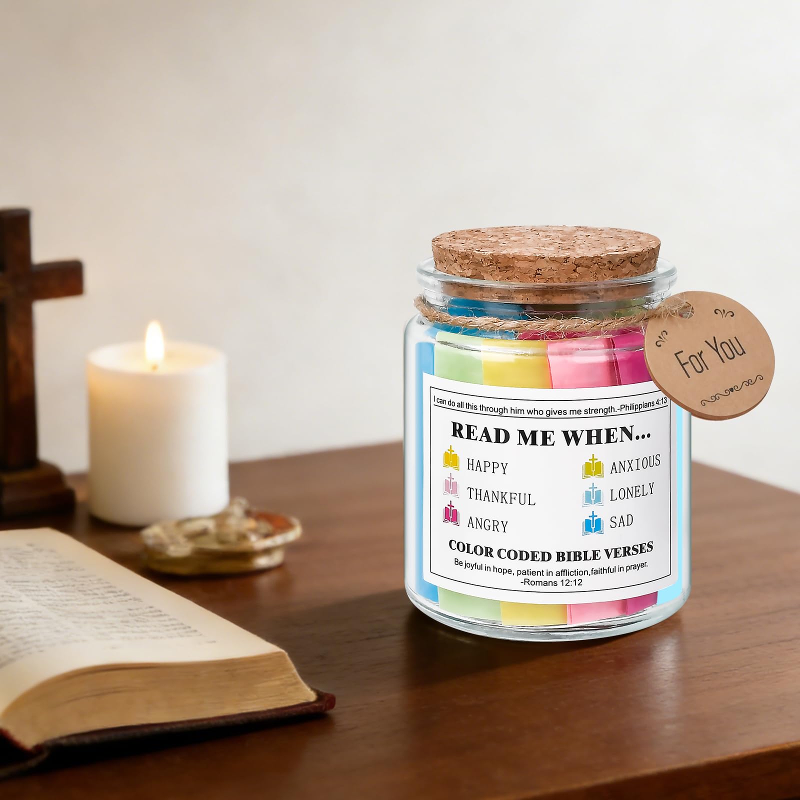 Mothers Day Mom Gifts for Mom Wife Grandma Daughter - Bible Verse Jar Graduation Gifts for Sister Friends Her Easter Basket Stuffers, Birthday Christmas Christian Presents for Women Religious Jar