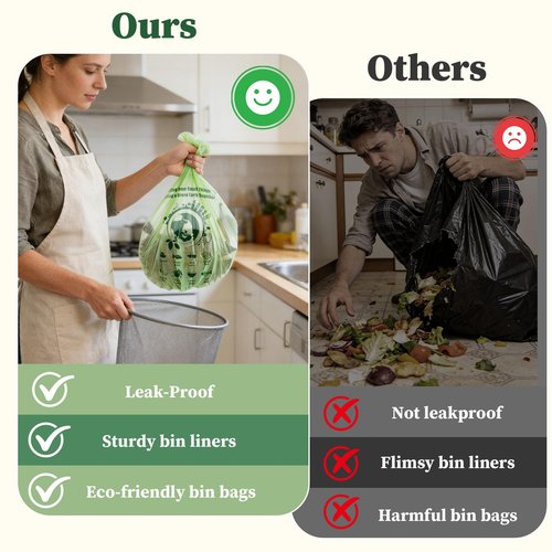 Vosyinm Small Trash Bags 1.2 Gallon, 120 Count Bathroom Garbage Bags, Compost Bin Liners for 1-2 Gallon Trash Can, Small Trash Bags Bathroom Strong and Tough for Kitchen Office