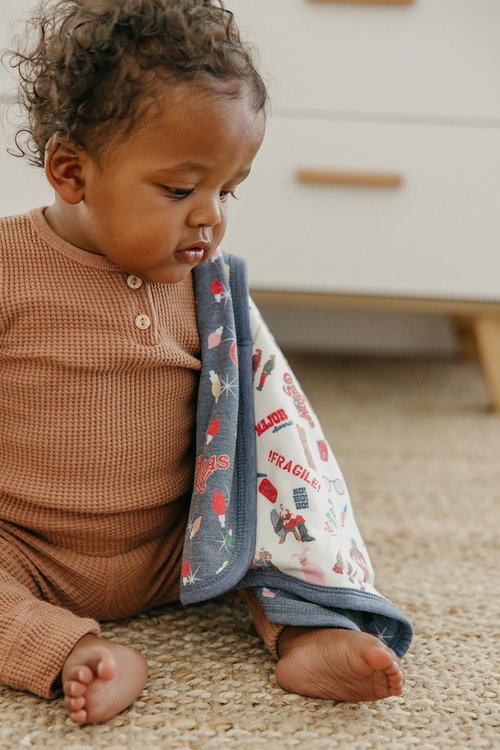 Copper Pearl Baby Security Blanket Set of 2 - Portable Size for Self-Soothing On-The-Go, Ideal Baby Blankets for Boys and Girls, Ultra-Soft, and Gift-Ready Loveys - A Christmas Story