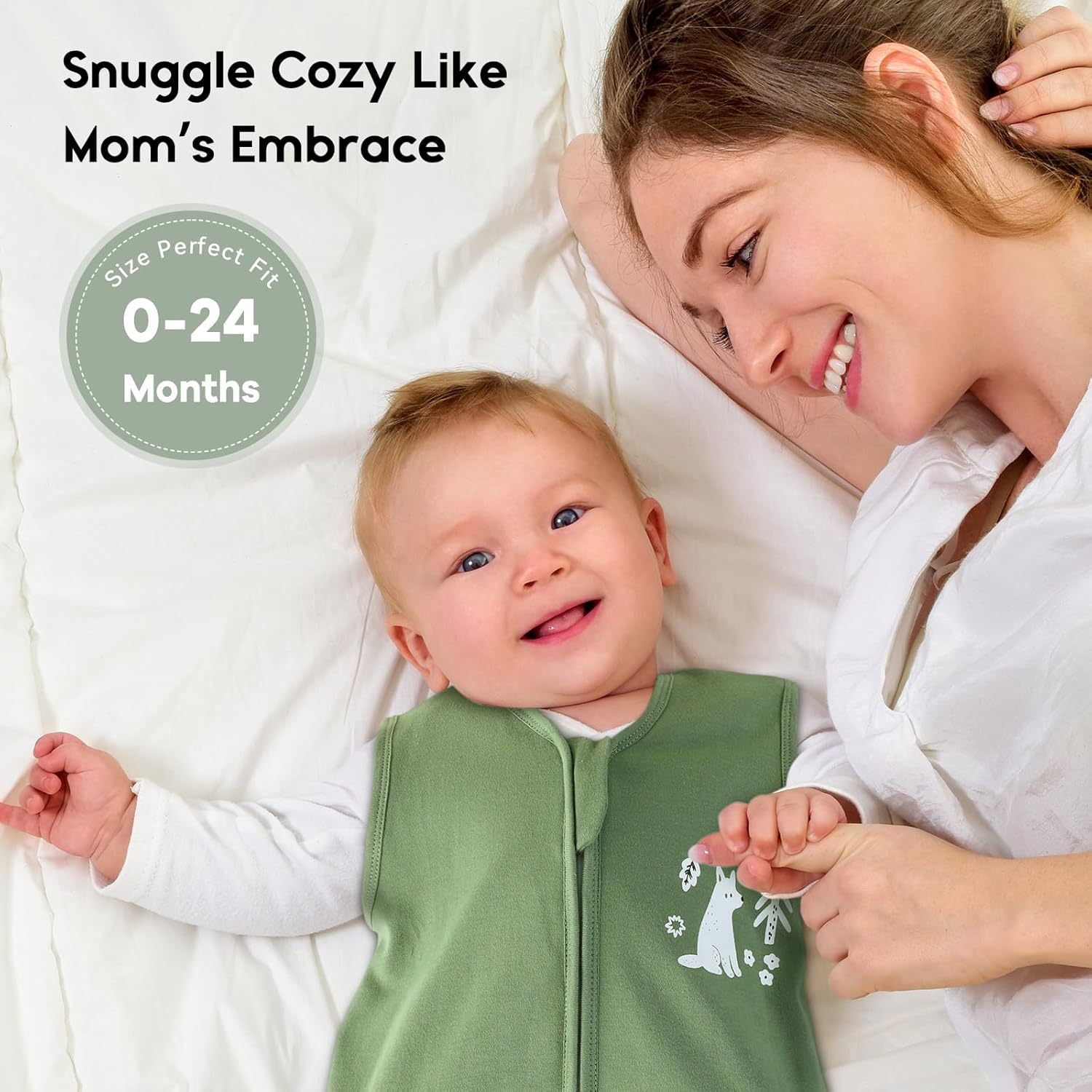 Yoofoss Baby Sleep Sack | 100% Organic Cotton 2-Pack | 6-12 Months, TOG 1.0, Lightweight & 2-Way Zipper