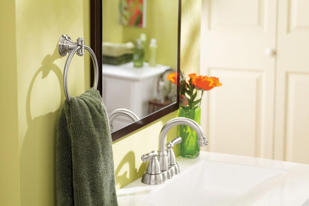 Moen DN9186BN Ellsworth Bathroom Hand -Towel Ring, Brushed Nickel