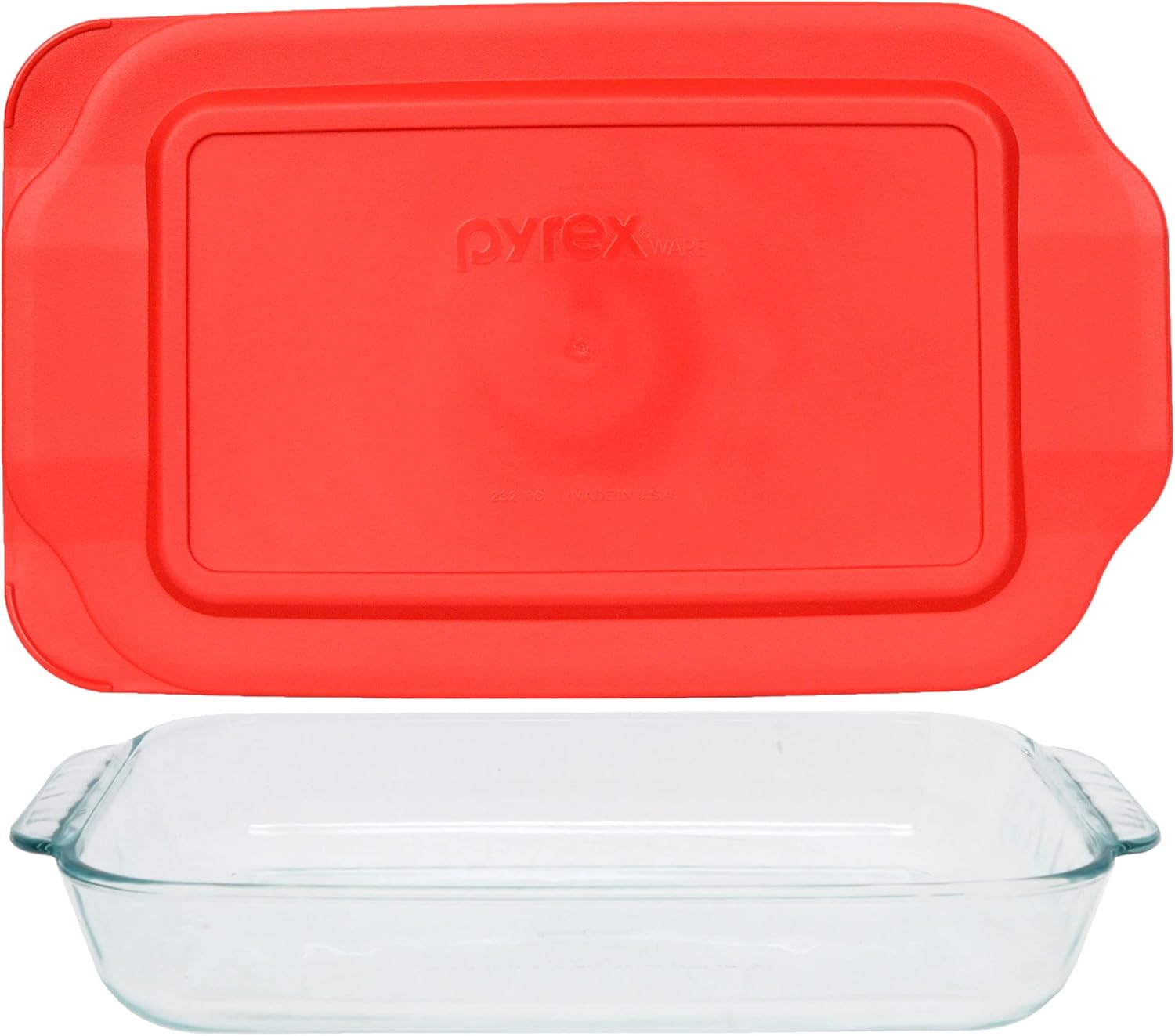 Pyrex 2-Quart Glass Baking Dish with Red Lid - Durable & Made in USA