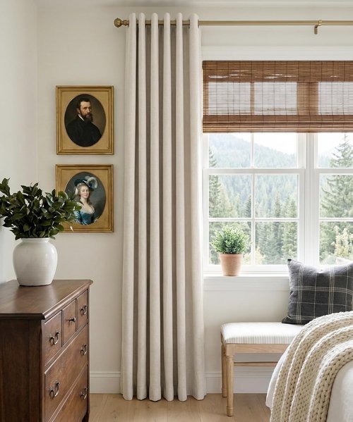 Blackout Shield Sliding Door Curtains - Extra Wide 50”W x 63”L Grommet Drapes in Beige for Living Room