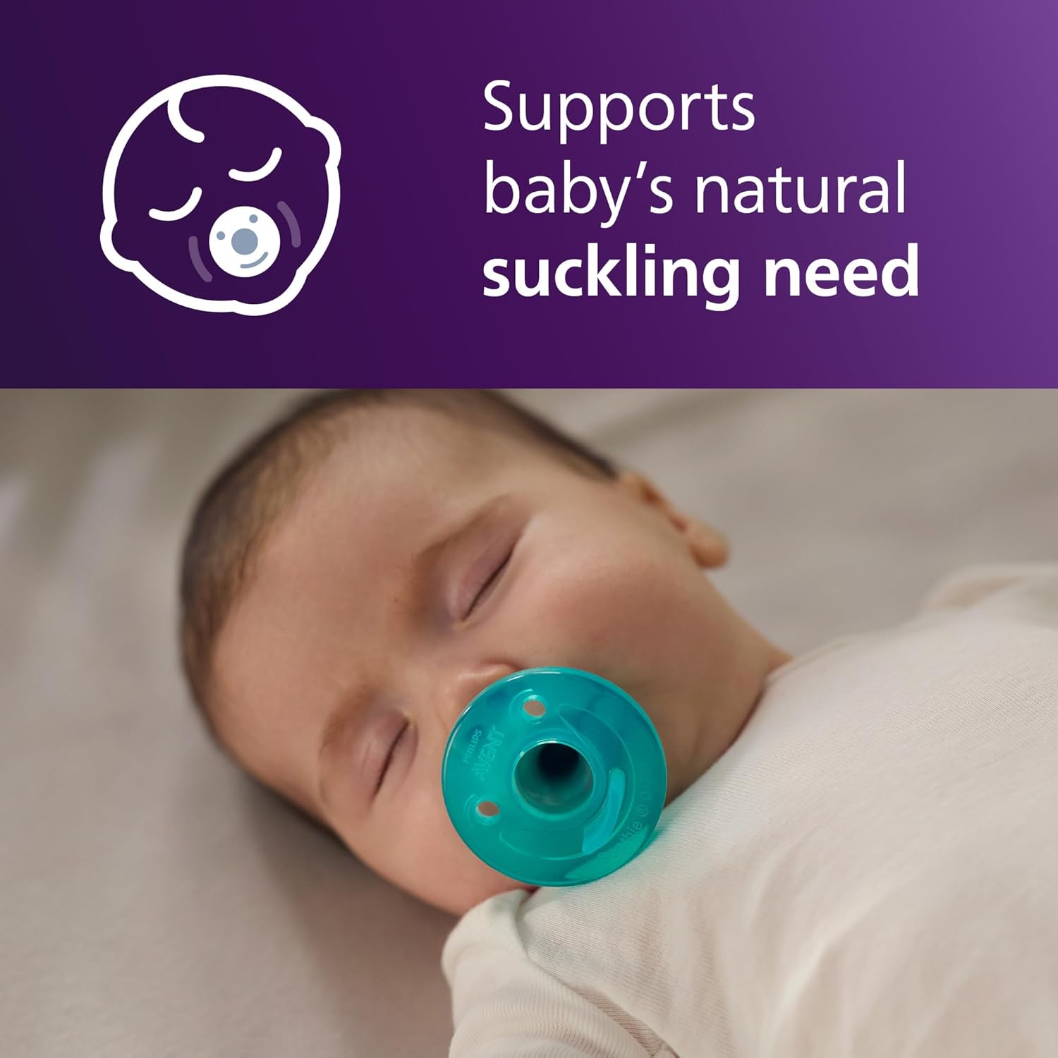 Philips Avent Soothie Baby Pacifiers - 100% Silicone, BPA-Free, Durable Design, Green, 4 Pack for 0-3 Months