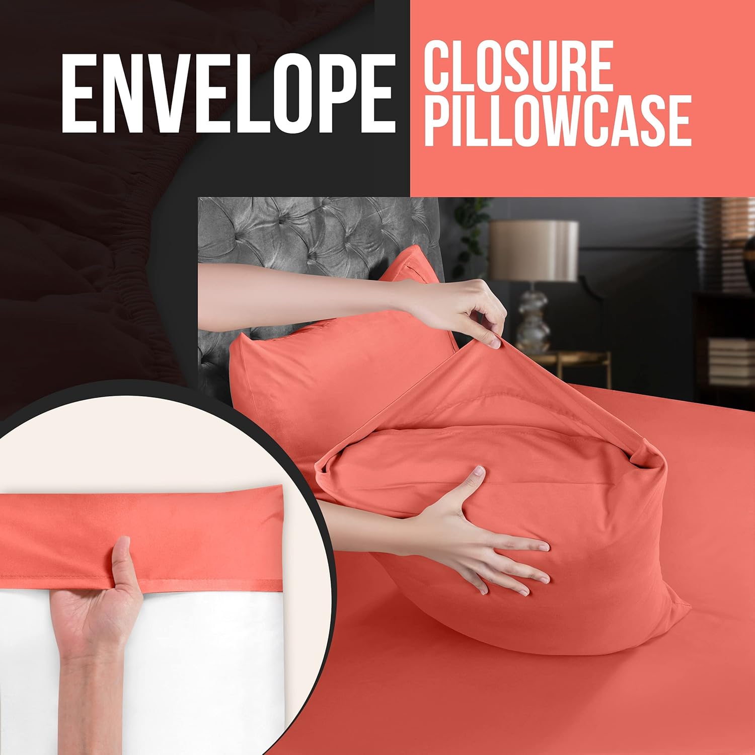 Utopia Bedding Queen Pillow Cases - 4 Pack - Soft Brushed Microfiber | Fade Resistant 20 x 30 Inches (Coral)