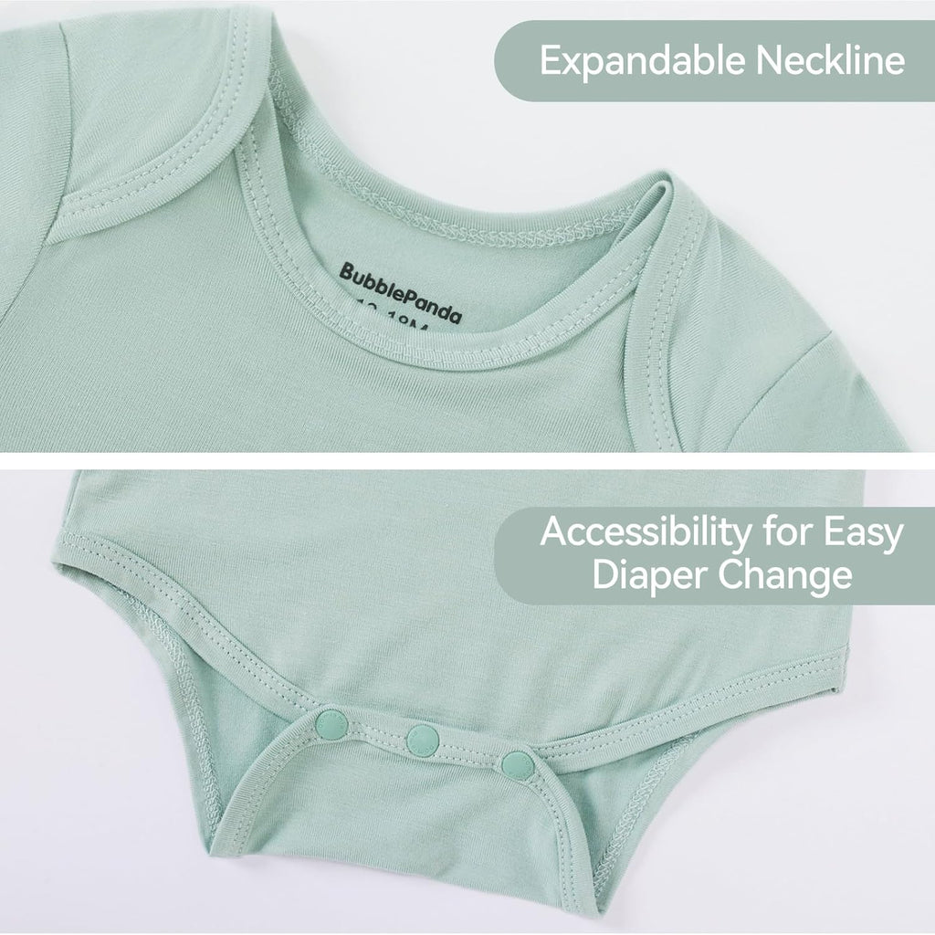 Okayinn BubblePanda Baby Onesie - Soft Bamboo Rayon Unisex Bodysuit for 0-24 Months