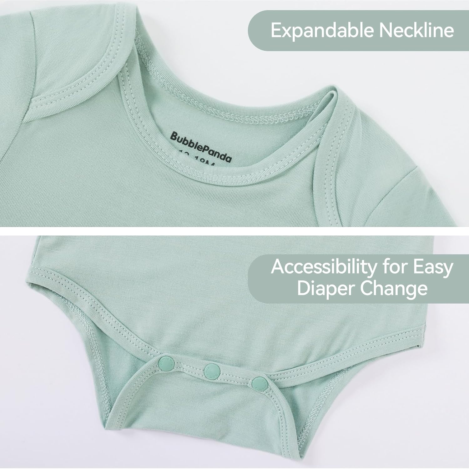 Okayinn BubblePanda Baby Onesie - Soft Bamboo Rayon Unisex Bodysuit for 0-24 Months